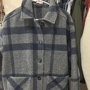 Gray and Blue Plaid Coat